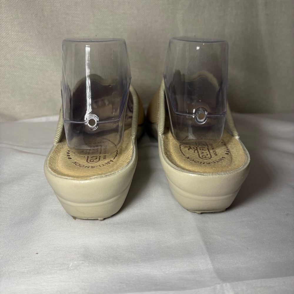 Fly Flot Tan Mesh Anatomic Anti-Shock Slide Sandals Made in Italy Womens 40 - Picture 6 of 9